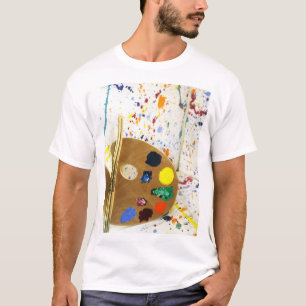 Künstler malen Spritzer und Farbpalette T-Shirt