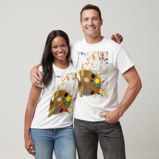 Künstler malen Spritzer und Farbpalette T-Shirt (Unisex)