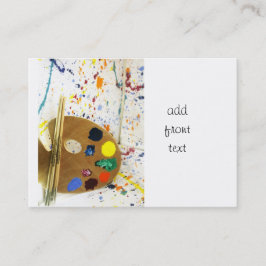 Künstler malen Spritzer und Farbpalette Visitenkarte