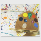 Künstler malen Spritzer und Palette Geschenkpapier (Flach)