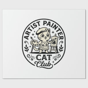 Künstler Maler Katze Lustige Katze Grafik - Künstl Geschenkpapier