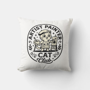 Künstler Maler Katze Lustige Katze Grafik - Künstl Kissen