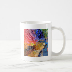Künstler Malerpalette Farbige Farbe Kaffeetasse