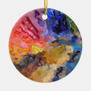 Künstler Malerpalette Farbige Farbe Keramik Ornament