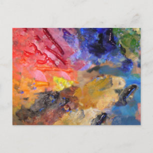 Künstler Malerpalette Farbige Farbe  Postkarte