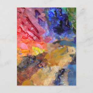 Künstler Malerpalette Farbige Farbe  Postkarte