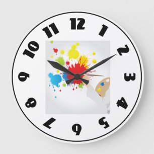 Künstler malt Uhr