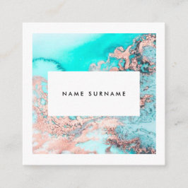 Künstler-MarmorgoldAquarell-Quadrat-Visitenkarte Quadratische Visitenkarte