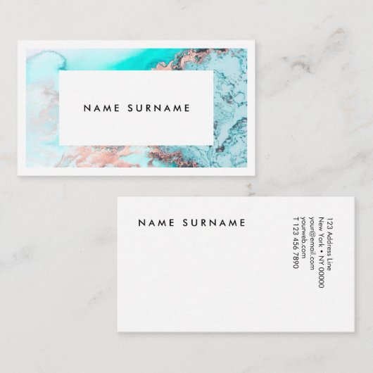 Künstler-MarmorgoldAquarell-Visitenkarte Visitenkarte (Vorne/Hinten)