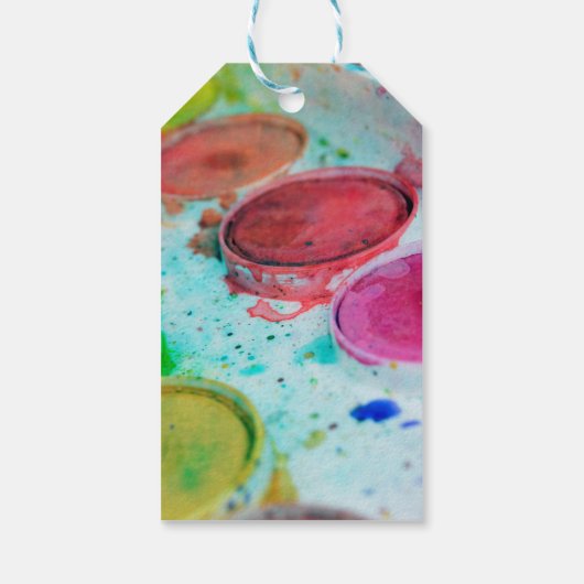 Künstler mehrfarbige Farbpalette Geschenkanhänger (Rückseite)