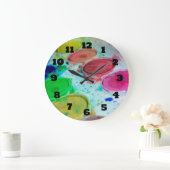 Künstler mehrfarbige Farbpalette Große Wanduhr (Zuhause)