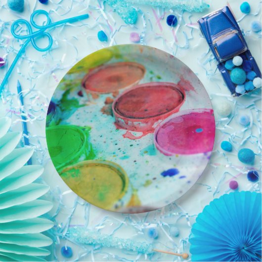 Künstler mehrfarbige Farbpalette Pappteller (Party)