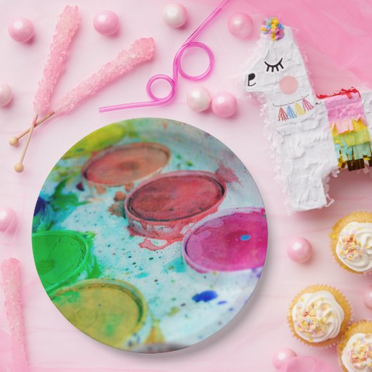 Künstler mehrfarbige Farbpalette Pappteller (Party)