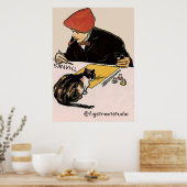 Künstler mit Katze, Text bearbeiten Poster (Küche)