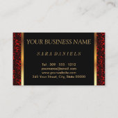 Künstler mit Leopard-Muster / Rote Lippen Terminkarte (Rückseite)