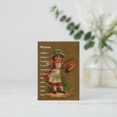 Künstler mit Malerpinsel und Palette Visitenkarte (Stehend Vorderseite)