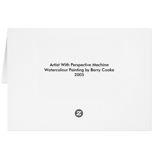 Künstler mit Perspektivmaschine (Rückseite Horizontal)