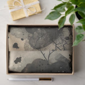 Künstler Mixed Media Black Cream große Gesichter Seidenpapier (Geschenk)