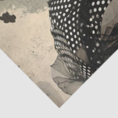 Künstler Mixed Media Black Cream große Gesichter Seidenpapier (Ausschnitt)