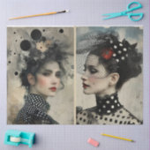 Künstler Mixed Media Schwarz-weiß Elfenbeinküste Seidenpapier (Basteln)