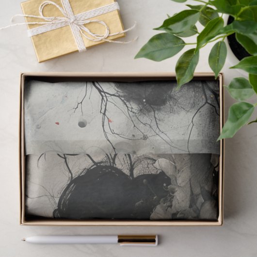 Künstler Mixed Media Schwarz-weiß Elfenbeinküste Seidenpapier (Geschenk)