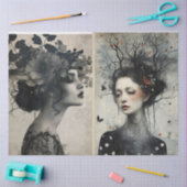 Künstler Mixed Media Schwarz-weiß Elfenbeinküste Seidenpapier (Basteln)