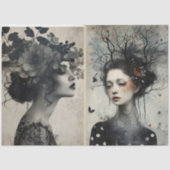 Künstler Mixed Media Schwarz-weiß Elfenbeinküste Seidenpapier (Vorderseite)