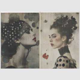 Künstler Mixed Media Schwarz-weiß Elfenbeinküste Seidenpapier