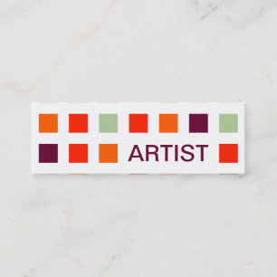 KÜNSTLER (Mod-Quadrate) Mini Visitenkarte