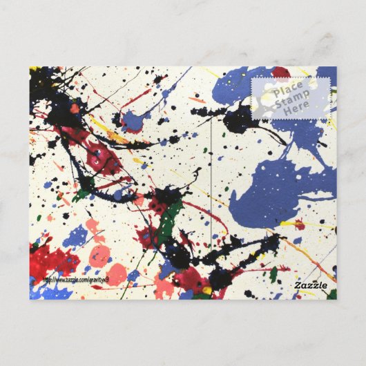 Künstler Paint Spritzer Hintergrund Postkarte (Rückseite)