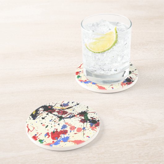 Künstler Paint Spritzer Hintergrund Sandstein Untersetzer (Seite)