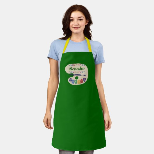 Künstler Palette Gemälde Smock Schürze (Getragen)