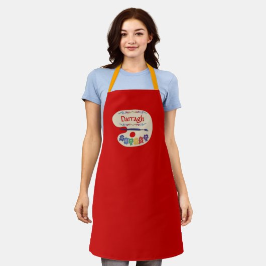 Künstler Palette Gemälde Smock Schürze (Getragen)