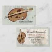 Künstler Palette und Malerpinsel Visitenkarte (Vorne/Hinten)