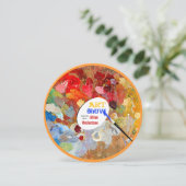 Künstler-Palettenkunst-Einladung Einladung (Stehend Vorderseite)