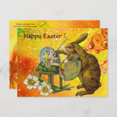 KÜNSTLER RABBIT MIT PALETTENMALETTE OSTEREIER FEIERTAGSPOSTKARTE (Vorne/Hinten)