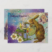 KÜNSTLER RABBIT MIT PALETTENMALETTE OSTEREIER FEIERTAGSPOSTKARTE (Vorne/Hinten)