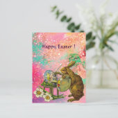 KÜNSTLER RABBIT MIT PALETTENMALETTE OSTEREIER FEIERTAGSPOSTKARTE (Stehend Vorderseite)