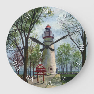 Künstler-Reihen-Uhr - Marblehead Leuchtturm Große Wanduhr