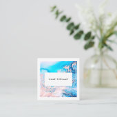 Künstler-rosa Quadratische Visitenkarte (Stehend Vorderseite)