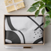 Künstler Schwarz-weiß große Abstrakte Wave Textur Seidenpapier (Geschenk)