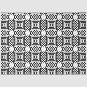 Künstler Schwarz-weiß große Star Square Geometrie Seidenpapier