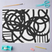Künstler Schwarz-weiße Extra große Scribble Textur Seidenpapier (Basteln)