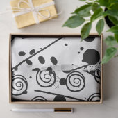 Künstler Schwarz-weiße große Abstrakte Spirale Tex Seidenpapier (Geschenk)