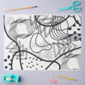 Künstler Schwarz-weiße große Abstrakte Zirkulatur  Seidenpapier (Basteln)