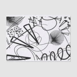 Künstler Schwarz-weiße große Dreieck Circle Textur Seidenpapier