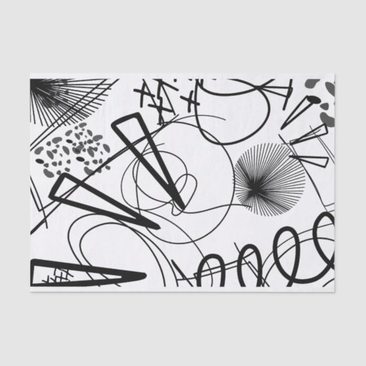 Künstler Schwarz-weiße große Dreieck Circle Textur Seidenpapier (Vorderseite)