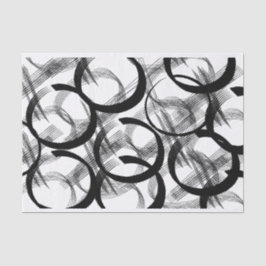 Künstler Schwarz-weiße große dunkle Circle Line Te Seidenpapier
