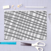 Künstler Schwarz-weiße Große Gitter Muster Textur Seidenpapier (Handwerk)