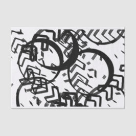 Künstler Schwarz-weißen großen Kreis Zickzack Text Seidenpapier